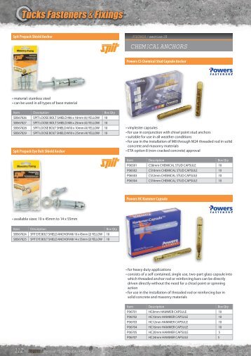 CHEMICAL ANCHORS - Tucks Fasteners & Fixings