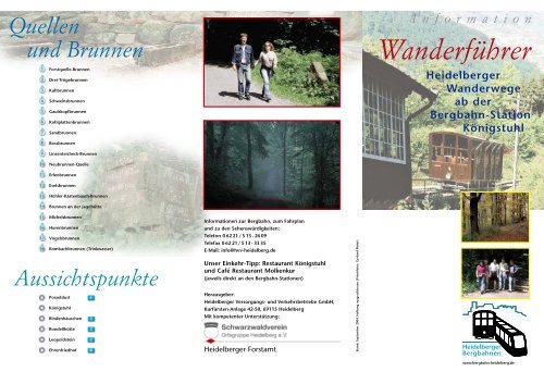 Wanderführer Heidelberger Wanderwege ab der Bergbahn-Station ...