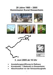 2005 Kommission Kunst Dossenheim 3. Juni 2005 ab 18 Uhr