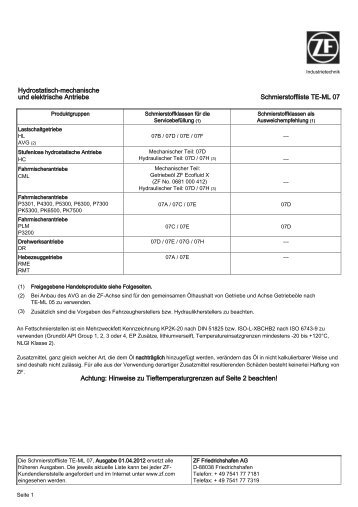 TE-ML 07 - ZF-ServiceLine - ZF Friedrichshafen AG