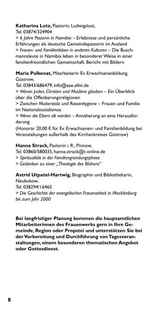 Jahresprogramm 2012 - Evangelisches Frauenwerk