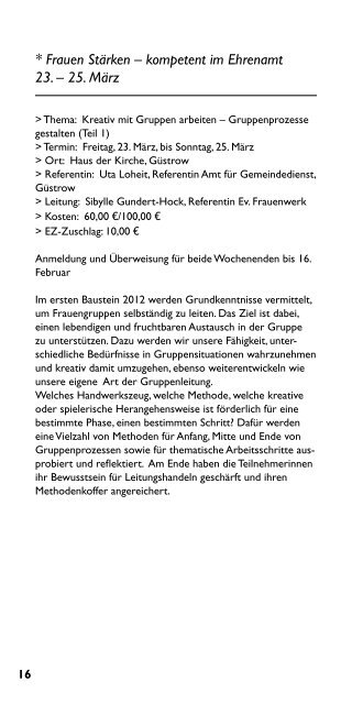 Jahresprogramm 2012 - Evangelisches Frauenwerk