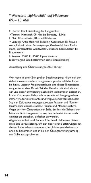 Jahresprogramm 2012 - Evangelisches Frauenwerk