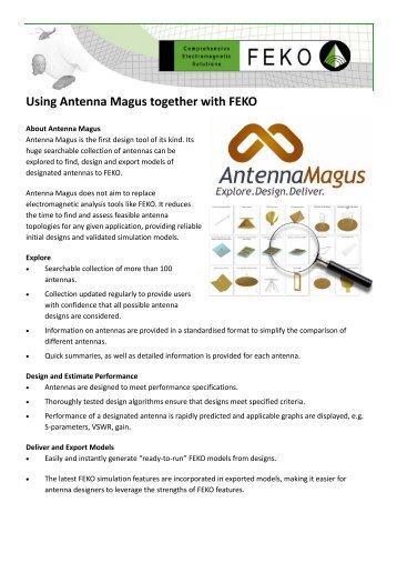 Using Antenna Magus together with FEKO