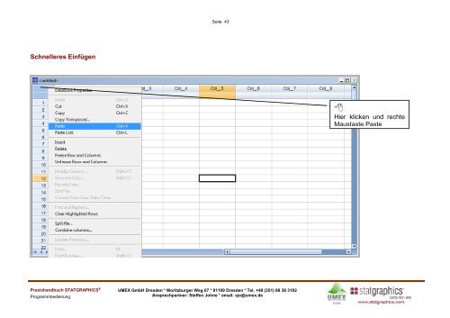 Programmbedienung (Zusammenfassung) - UMEX GmbH Dresden