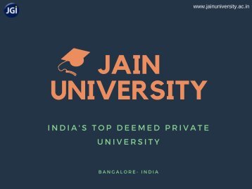 JAIN UNIVERSITY- India's Top Deemed Private University