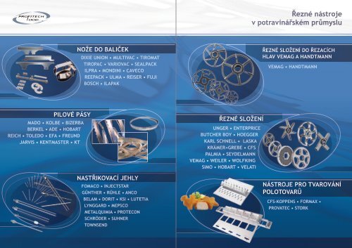 Řezné nástroje v potravinářském průmyslu - Profitech Food, s.r.o.