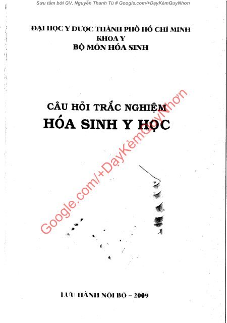 CÂU HỎI TRẮC NGHIỆM HÓA SINH Y HỌC & SINH LÝ HỌC ĐH Y DƯỢC TPHCM