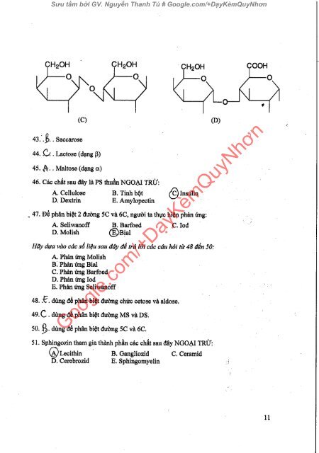 CÂU HỎI TRẮC NGHIỆM HÓA SINH Y HỌC & SINH LÝ HỌC ĐH Y DƯỢC TPHCM