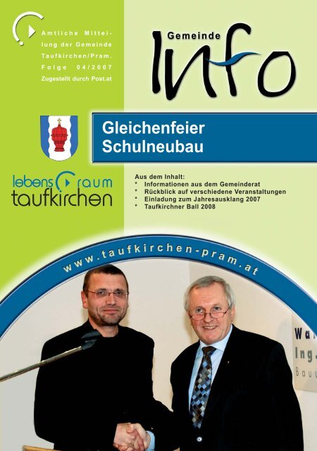 Gleichenfeier Schulneubau Taufkirchen An Der Pram