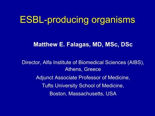 ESBL-producing organisms - The Lancet Conferences