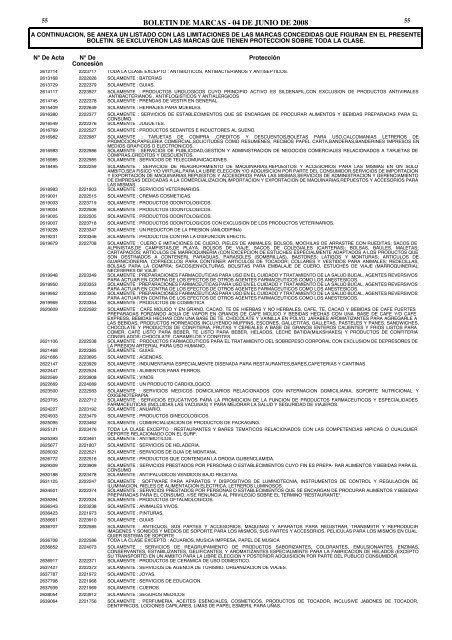 Marcas Concedidas 04-06-2008 - Instituto Nacional de la Propiedad ...