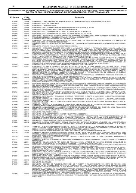 Marcas Concedidas 04-06-2008 - Instituto Nacional de la Propiedad ...