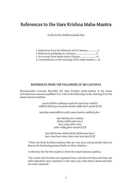 Hare Krishna Maha-Mantra