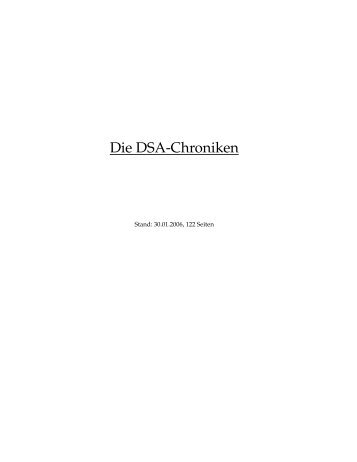 Kapitel I Die alte Gruppe - Die DSA-Chroniken