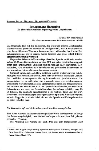 UNGARN-JAHRBUCH 1989 - EPA