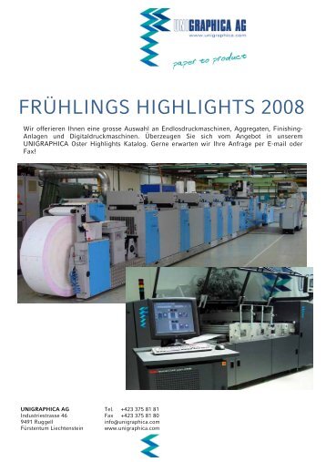 FRÜHLINGS HIGHLIGHTS 2008 - Unigraphica