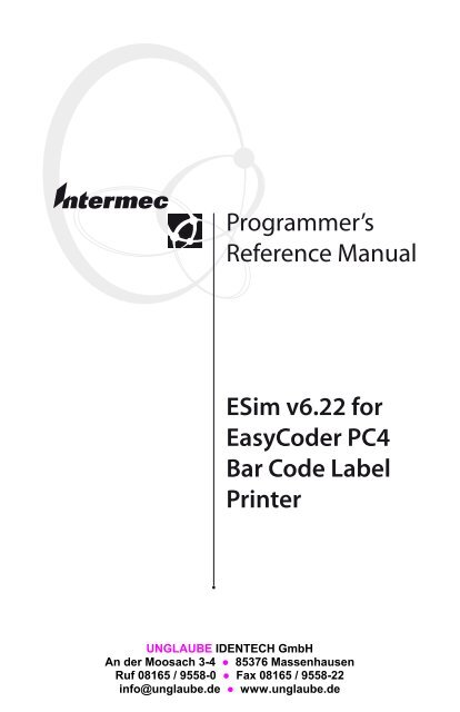 Programmer's Reference Manual ESim v6.22 for EasyCoder PC4 ...