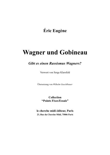 Wagner Und Gobineau