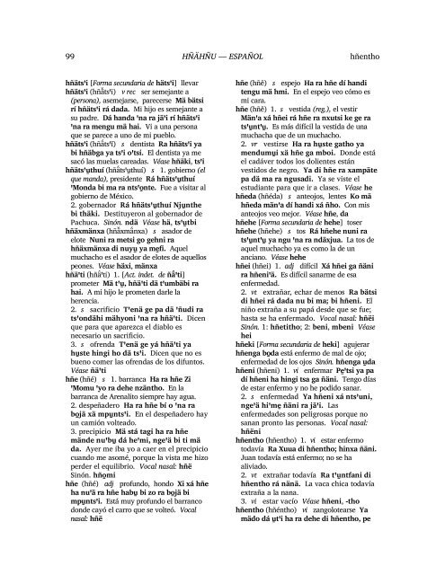 Diccionario del hñähñu (otomí): Valley del ... - SIL International