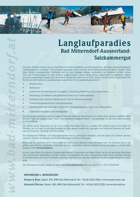 Langlaufparadies Bad Mitterndorf-Ausseerland - Ausseerland ...
