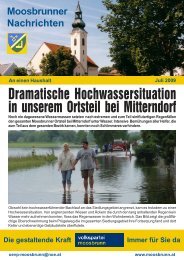 Dramatische Hochwassersituation in unserem Ortsteil bei Mitterndorf