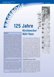 125 Jahre Kirchenchor Rüti–Tann - Kath. Kirche Rüti - Dürnten ...