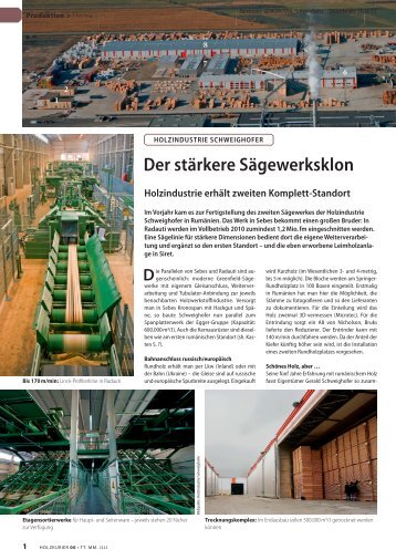 der stärkere sägewerksklon holzindustrie erhält zweiten Komplett ...