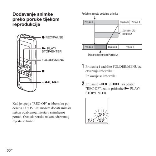 Sony ICD-PX820 - ICD-PX820 Istruzioni per l'uso Croato