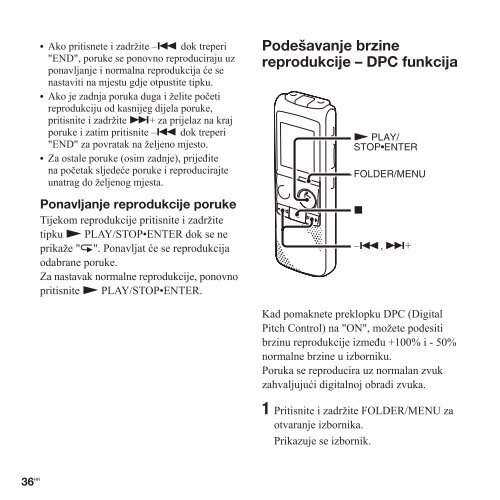 Sony ICD-PX820 - ICD-PX820 Istruzioni per l'uso Croato