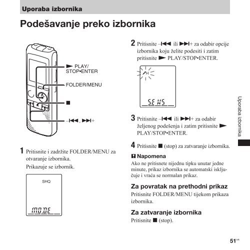 Sony ICD-PX820 - ICD-PX820 Istruzioni per l'uso Croato