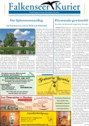 Privatstraße gewünscht? Ein Spätsommerausflug - Falkenseer Kurier