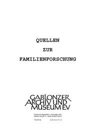 Gablonzer Archiv Quellen zur Familienforschung - RG-Inhalte