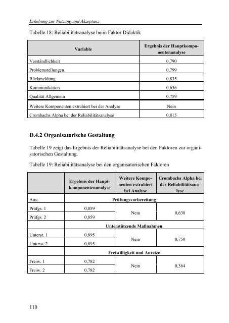 Akzeptanz und Nutzung von E-Learning-Elementen