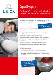 Flugblatt SpotRepair / Steinschlag - Uniqa