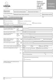 Schadenmeldung Glas, E-Geräte, Kühlgut, Computer - Uniqa