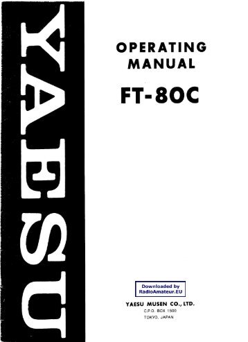 Yaesu FT-80C user manual