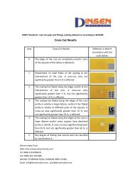 Dinsen share EN877 adhesion request-meet ISO2409