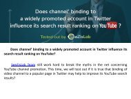 Does channel’ binding to a widely promoted account in Twitter influence its search result ranking on YouTube - SeeZisLab