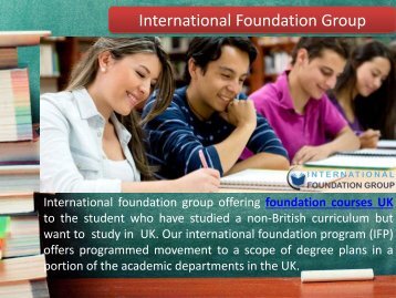 Foundation Coursers UK  by INT Foundation Group