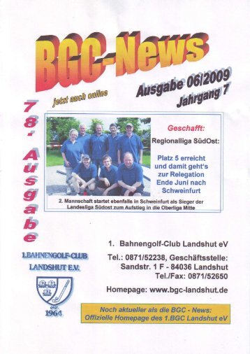 Ausgabe 06 / 2009 - 1. Bahnengolfclub Landshut