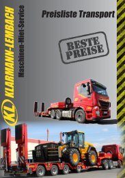 Preisliste Transport