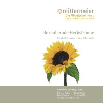 Bezaubernde Herbstsonne - Schreinerei Mittermeier