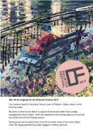 Catalogue of Original Work by Angelique Dulwich Festival Artist Open House 2017 