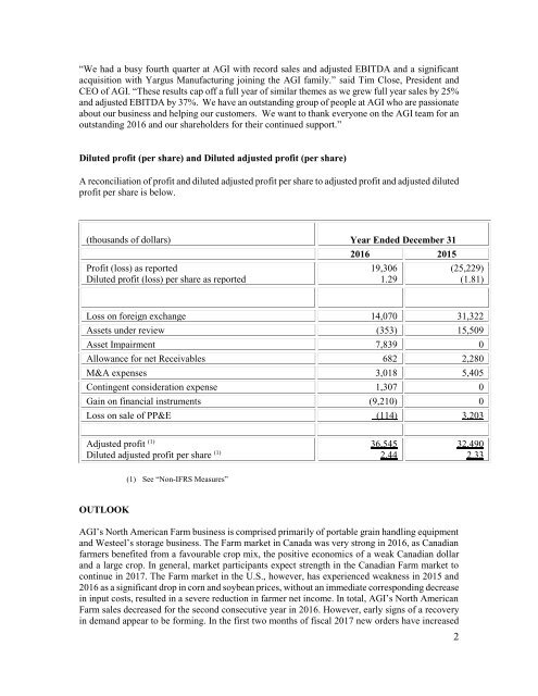 2016 - Q4 Ag Growth International