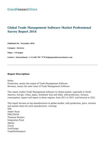 Global Trade Management Software Market Size, Status and Forecast 2022