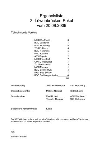 Ergebnisliste 3. Löwenbrücken-Pokal vom 20.09 ... - MGC Ingolstadt