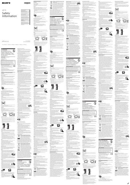 Sony KDL-47W808A - KDL-47W808A Consignes de s&eacute;curit&eacute; Ukrainien