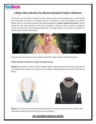 6 Major Ways Necklace for Women Bring Rich Fashion Attributes