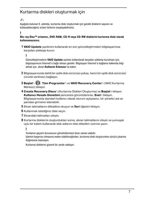 Sony VGN-NW2ZRF - VGN-NW2ZRF Guide de d&eacute;pannage Turc